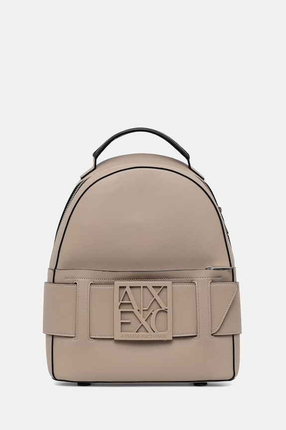 Armani Exchange plecak miejski damski z imitacji skóry nie mieści A4 beżowy XW001204.AF13672
