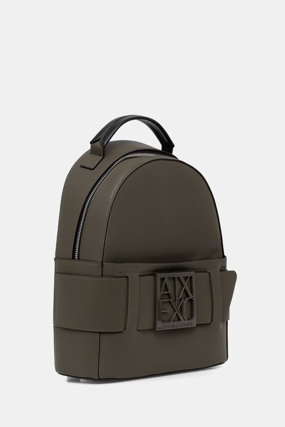 Armani Exchange plecak miejski damski z imitacji skóry XW001204.AF13672 zielony SS26