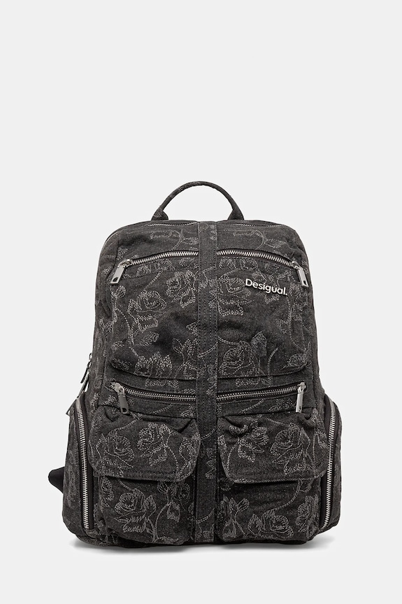 Desigual plecak WHISKEY EMBROIDERY 0 tekstylny szary 25WAKD07