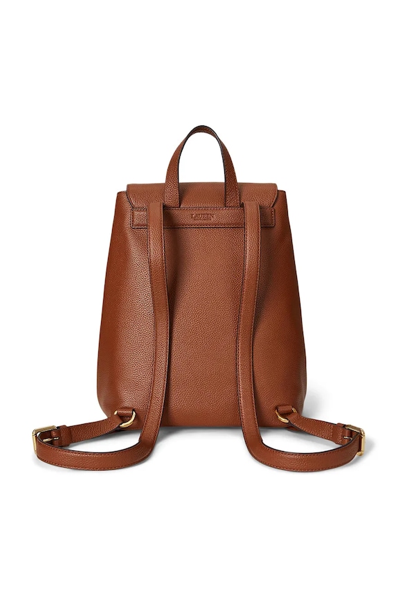 Akcesoria Lauren Ralph Lauren plecak skórzany 431969355 brązowy