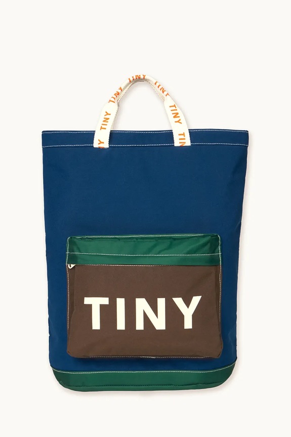 Dječja torba Tinycottons COLOR BLOCK TOTEPACK tekstil mornarsko plava AW25.509