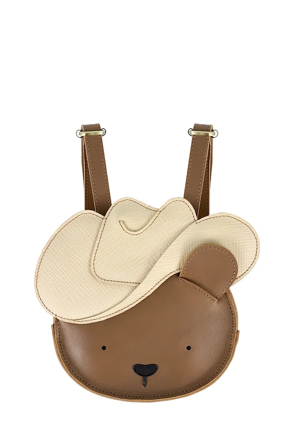 Detský kožený ruksak Donsje Stanzen Backpack Cowboy Bear 5522101 hnedá AW25