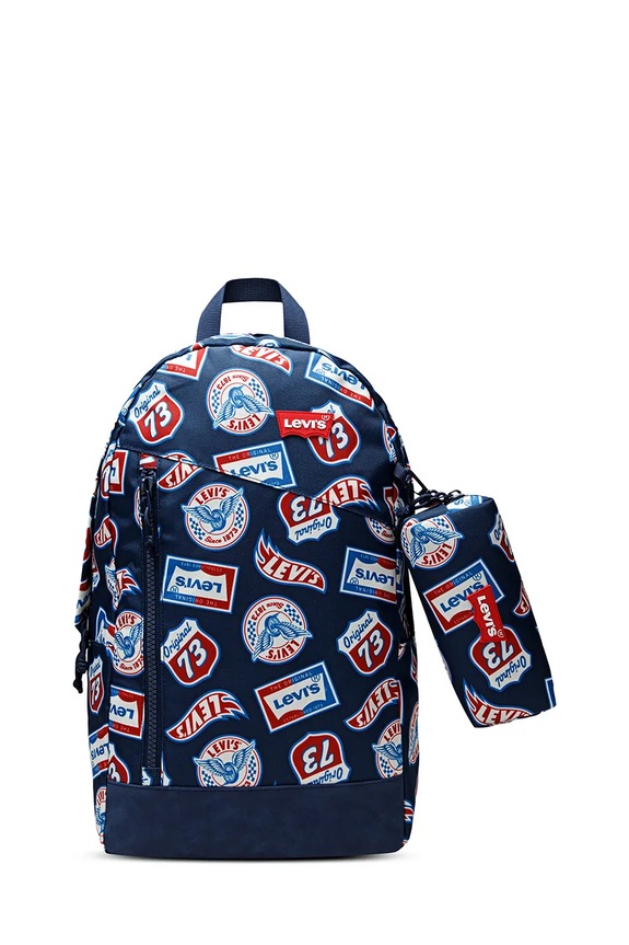 Detský ruksak Levi's EXPLORE PACK W/ PENCIL CASE potlač tmavomodrá 9A8704