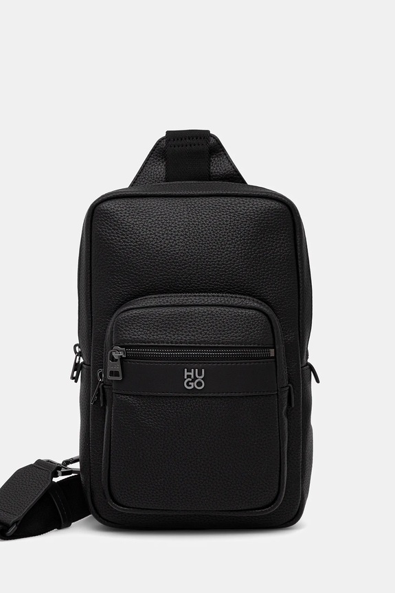 Ruksak HUGO Quantic_Monostrap imitacija zrnate kože crna 50547451