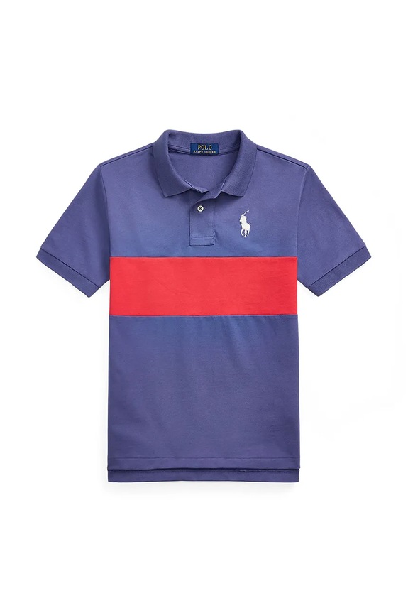 Πόλο Polo Ralph Lauren με κουμπί σκούρο μπλε 323971296001