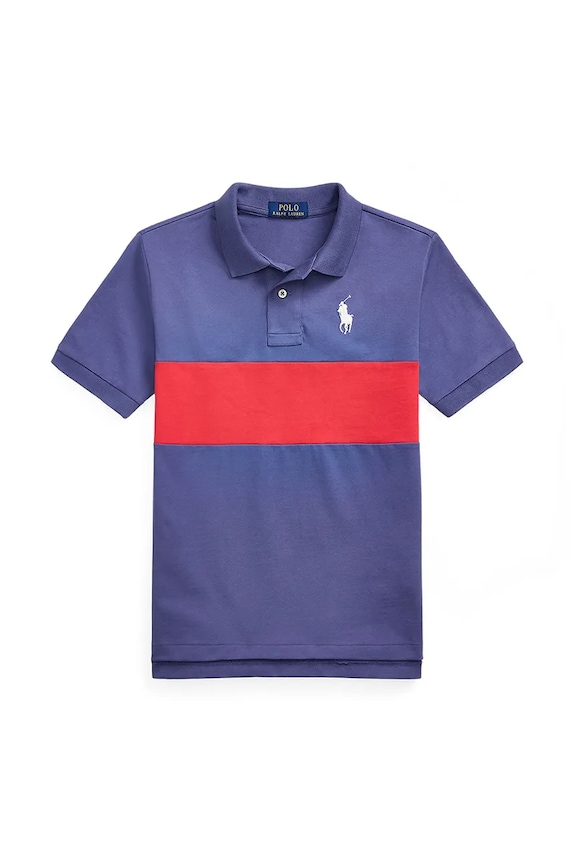 Πόλο Polo Ralph Lauren με κουμπί σκούρο μπλε 323971296001