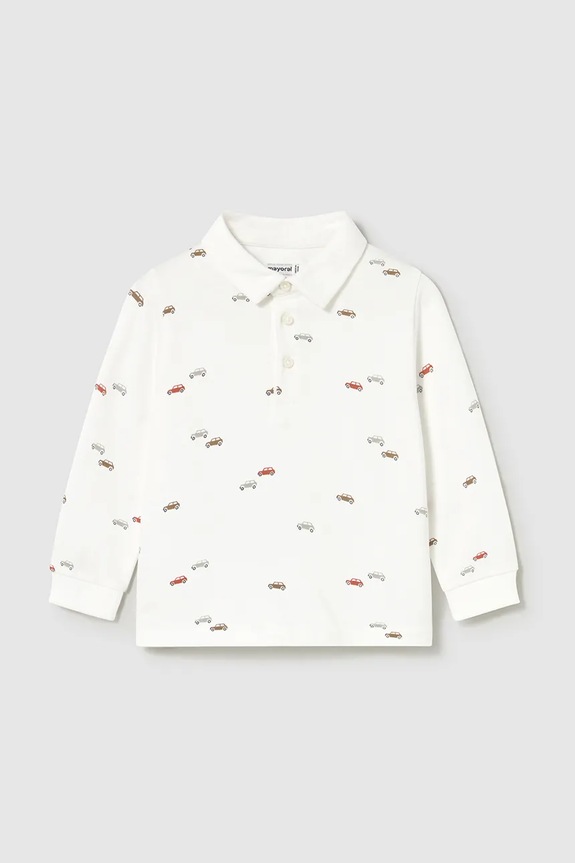 Pamučna polo majica za bebe Mayoral 2102.3D.Baby.9BYA bež AW25