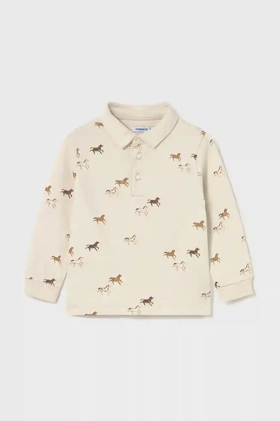 Mayoral polo bawełniane niemowlęce z elastanem beżowy 2102.3D.Baby.9BYA