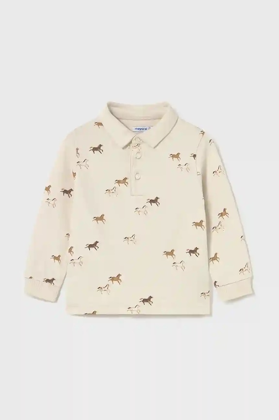 Mayoral polo bawełniane niemowlęce z elastanem beżowy 2102.3D.Baby.9BYA