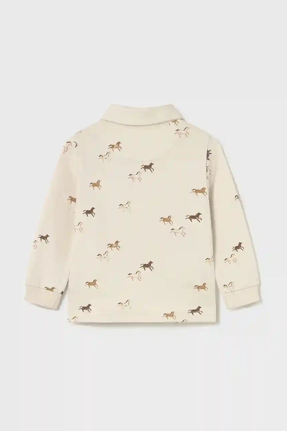 Mayoral polo bawełniane niemowlęce 2102.3D.Baby.9BYA beżowy AW25