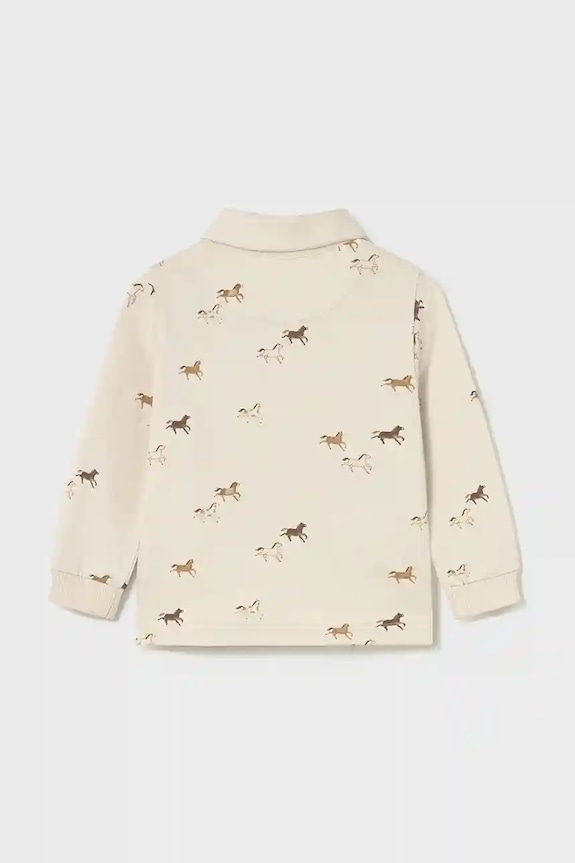 Mayoral polo bawełniane niemowlęce 2102.3D.Baby.9BYA beżowy AW25