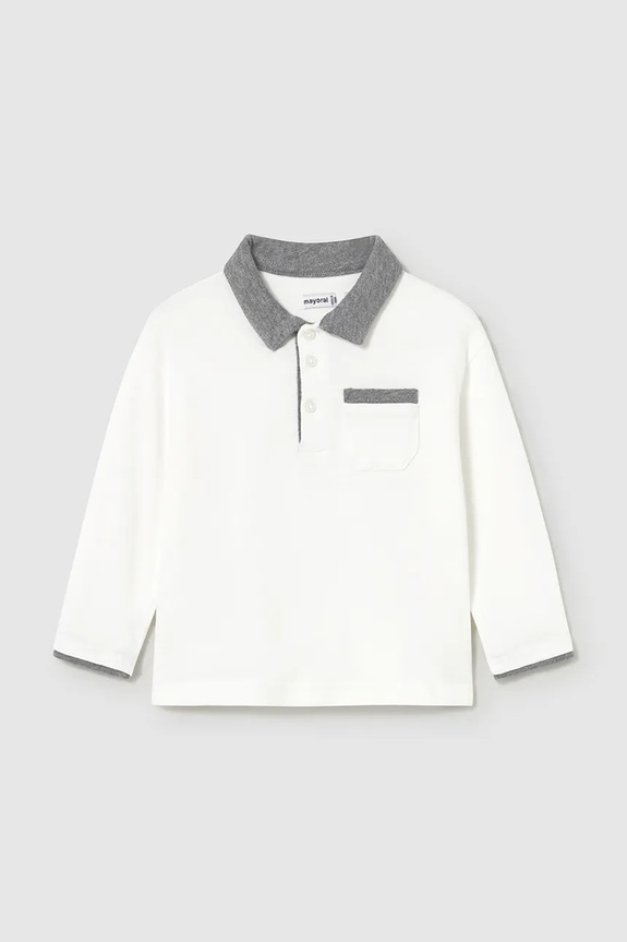 Mayoral polo niemowlęce z kołnierzykiem biały 2103.3F.Baby.9BYA
