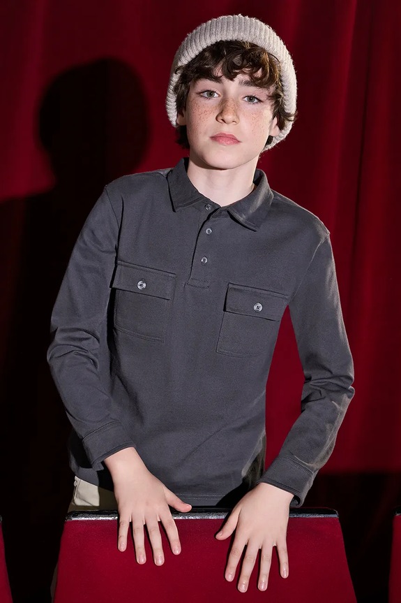 Παιδικό βαμβακερό μακρυμάνικο Mayoral βαμβάκι μαύρο 7103.7D.Junior.9BYA