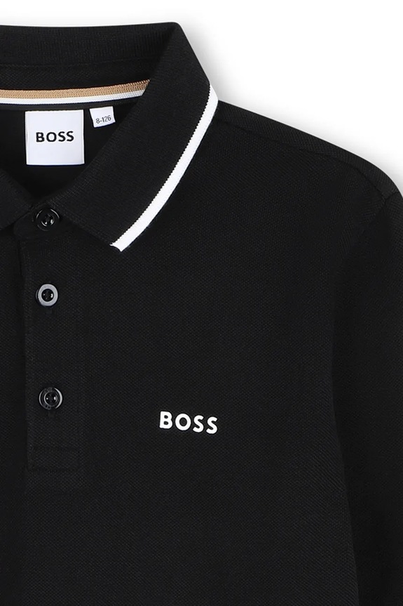Хлопчик Дитяча бавовняна футболка поло BOSS J52330.102.108 чорний