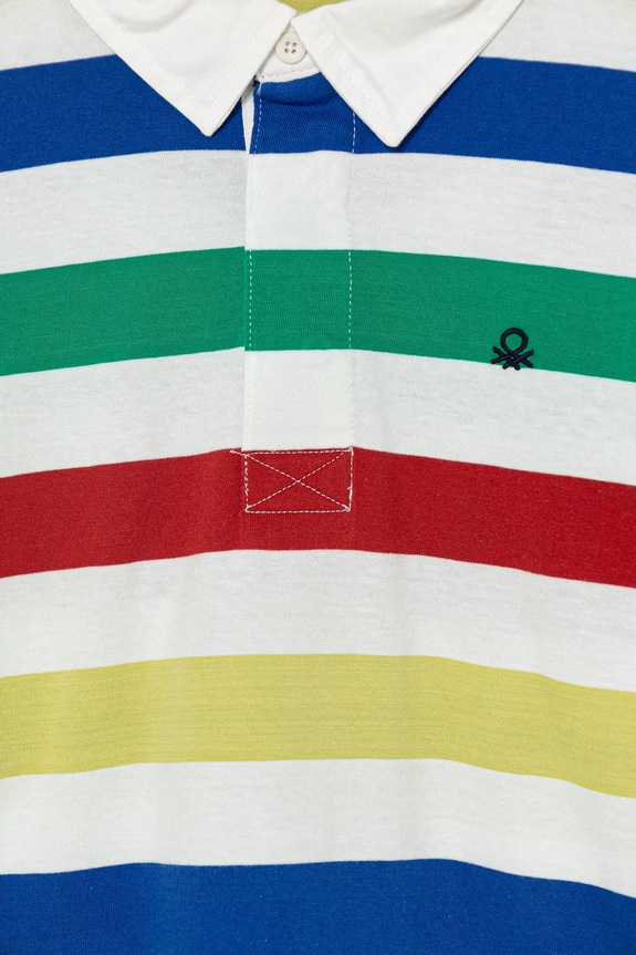 Мальчик Детское хлопковое поло United Colors of Benetton 33CKC301X.G.seasonal белый