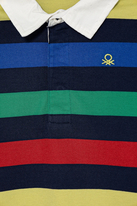 Băieți United Colors of Benetton tricouri polo din bumbac pentru copii 33CKG300Z.P.seasonal multicolor