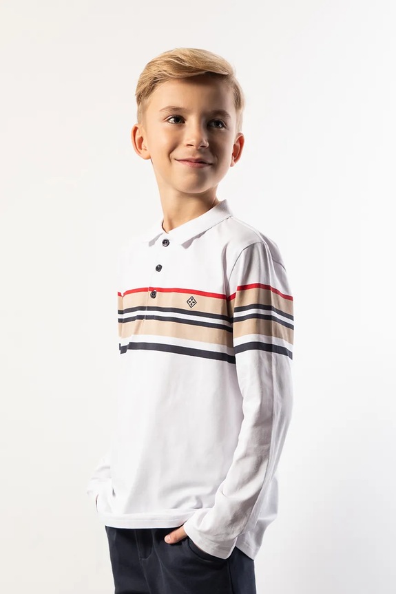 Coccodrillo polo in lana bambino/a con colletto bianco ZC5143502EJB