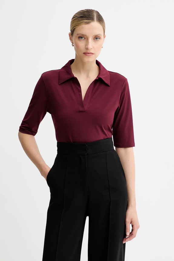 Polo majica Calvin Klein slim bordo LV044C221G