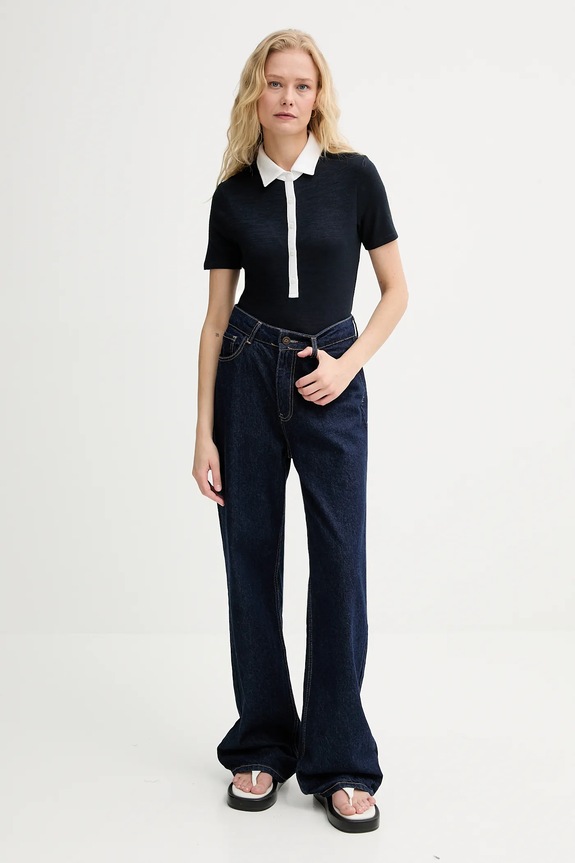 Rag & Bone tricou polo WCC24FT019JY19 bleumarin AW25