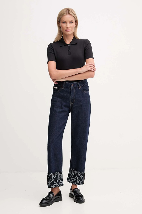 Calvin Klein Jeans tricou polo LV047C907G negru AW25