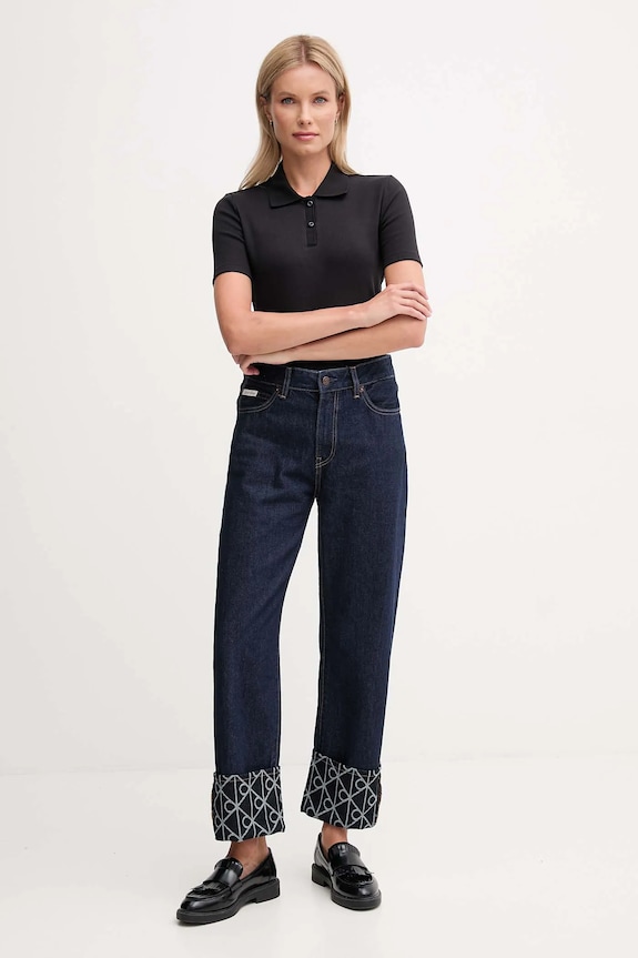 Calvin Klein Jeans tricou polo LV047C907G negru AW25