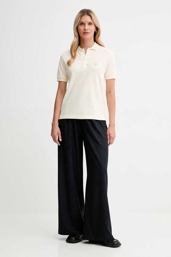 Pamučna polo majica Bally WJE080 bež AW25