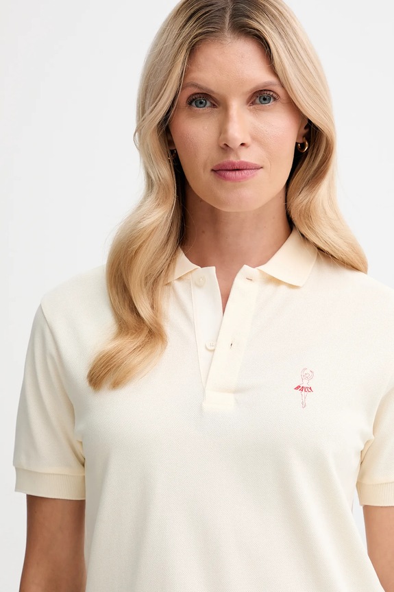 Pamučna polo majica Bally bež WJE080