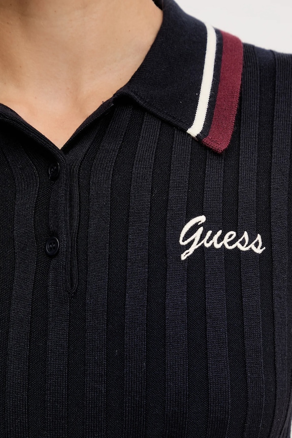 Guess póló gyapjúkeverékből SABINA V5BP04.Z1152 sötétkék