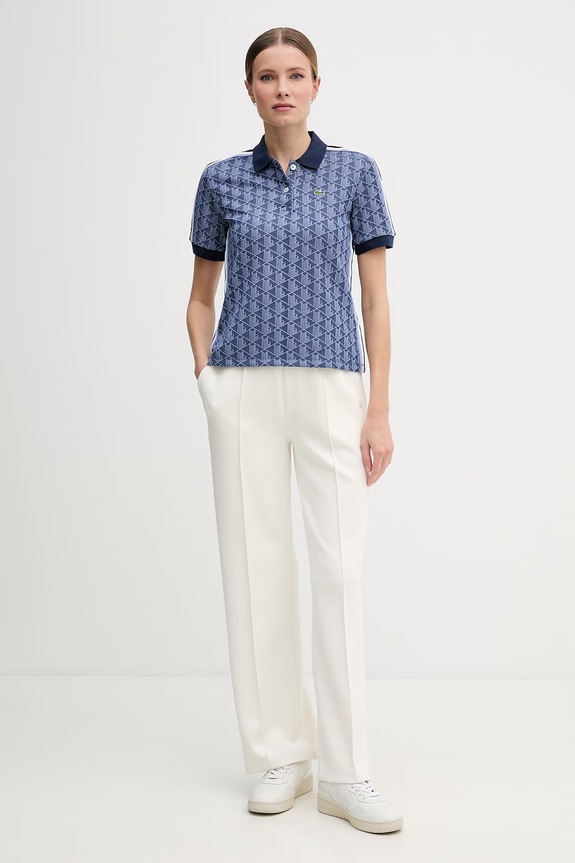 Lacoste damskie bawełniane DF3364 granatowy SS26