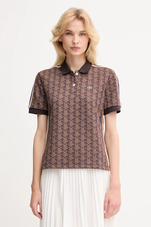 Polo majica Lacoste regular smeđa DF3364