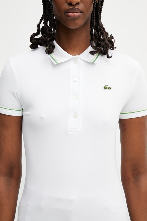 Lacoste polo damskie z bawełną biały DF5284
