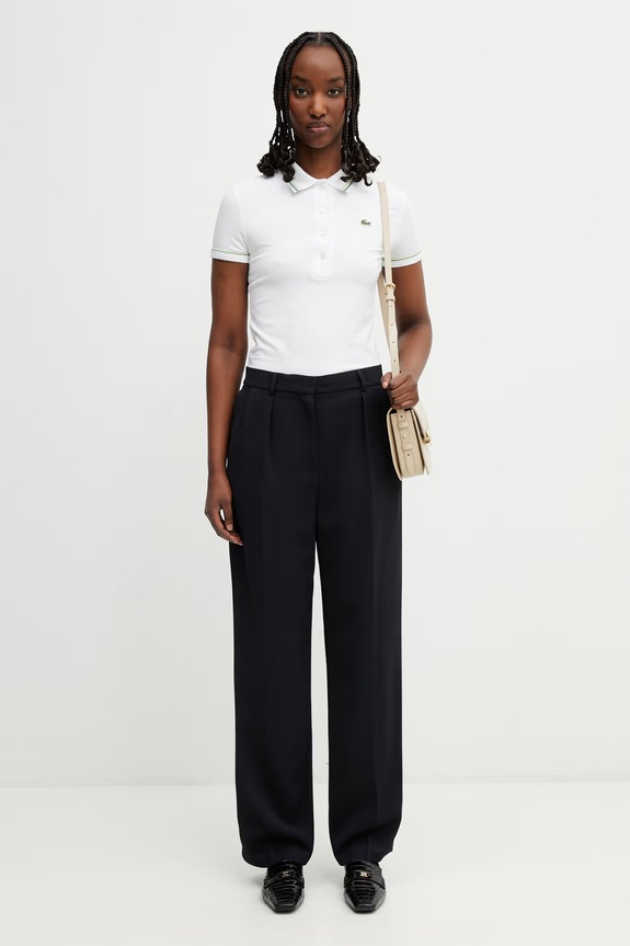 Lacoste πόλο γυναικείο με βαμβάκι DF5284 λευκό