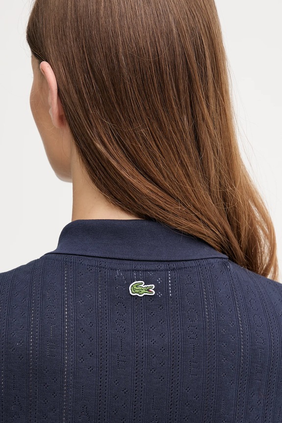 Lacoste női pamut póló DF5296 sötétkék