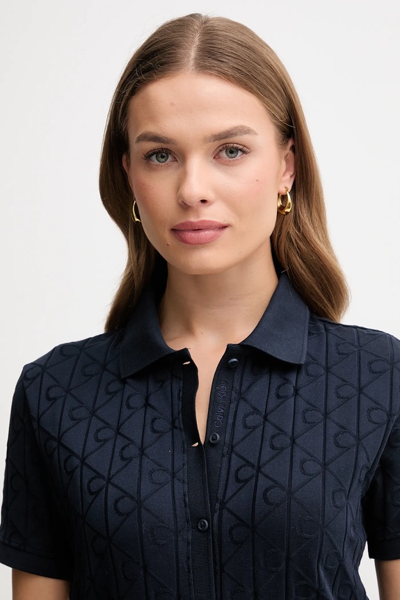 Pamučni kardigan Calvin Klein Jeans mornarsko plava LV044D209G