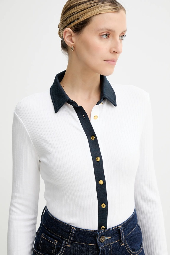 Tričko s dlouhým rukávem Rag & Bone bílá RE0C25FP3LW