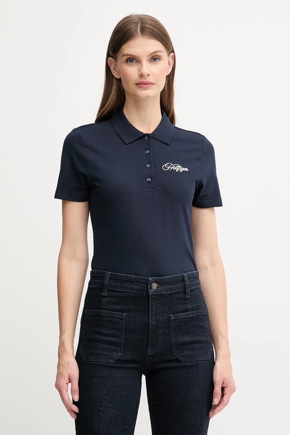 Tommy Hilfiger tricou polo imprimeu bleumarin WW0WW47312