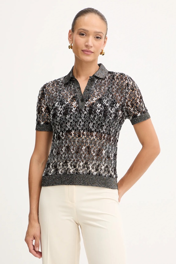 Missoni tricou polo cu modele maro DS25WN0B.BR012H