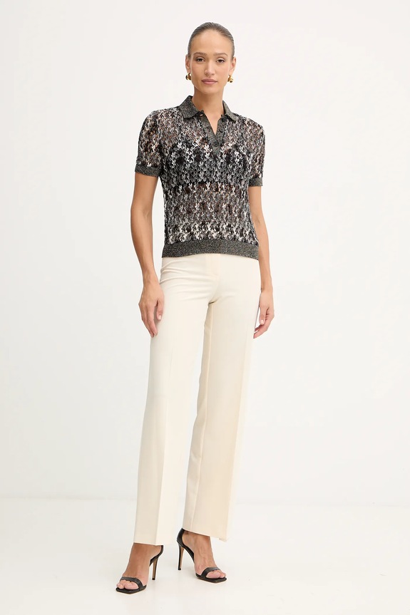 Missoni tricou polo DS25WN0B.BR012H maro AW25