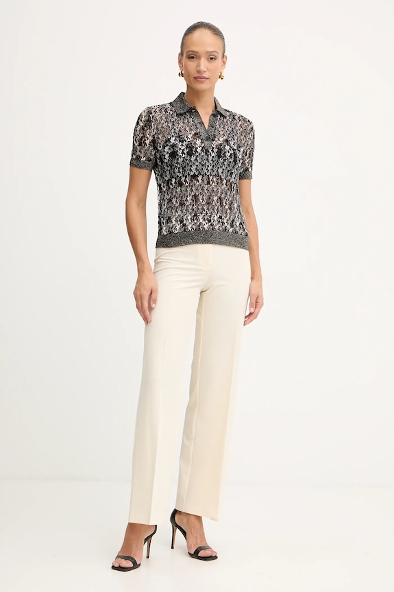 Missoni tricou polo DS25WN0B.BR012H maro AW25