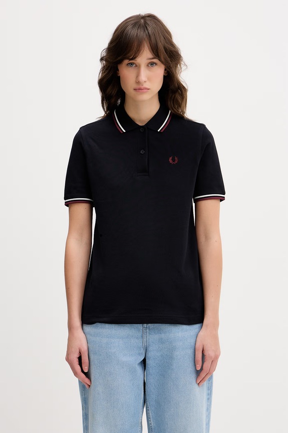 Fred Perry polo din bumbac pentru femei uni bleumarin G3600