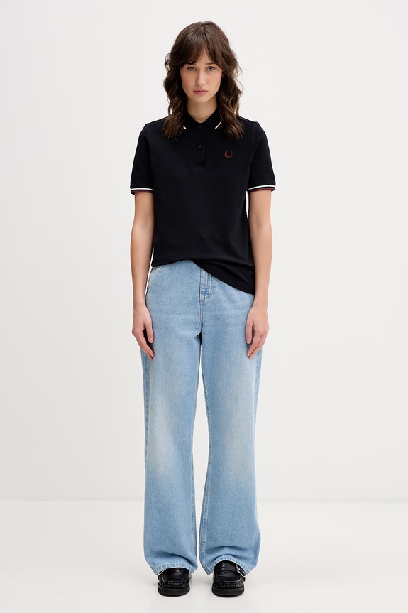 Fred Perry polo din bumbac pentru femei G3600 bleumarin