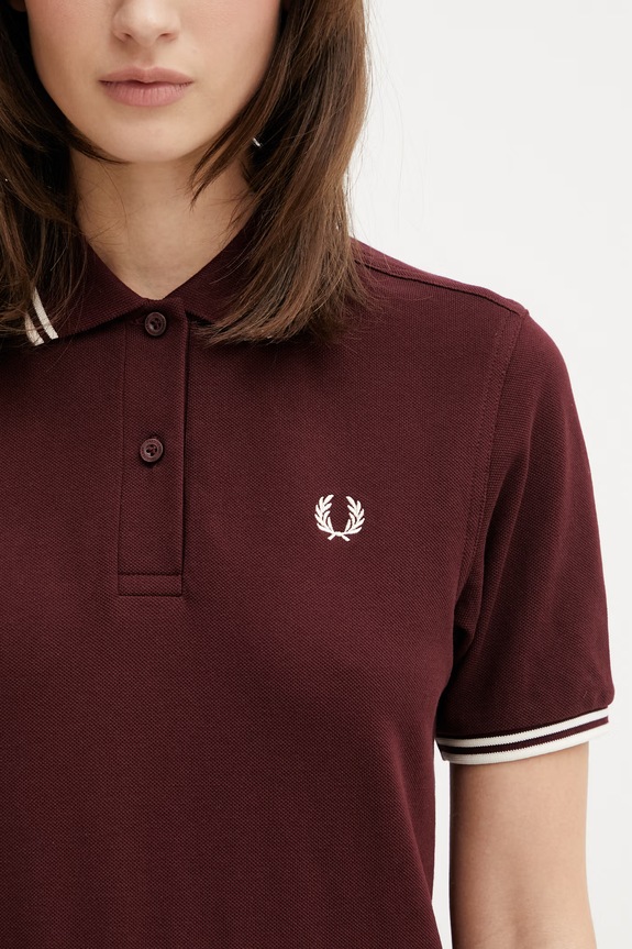 Fred Perry póló női pamut burgundia G3600