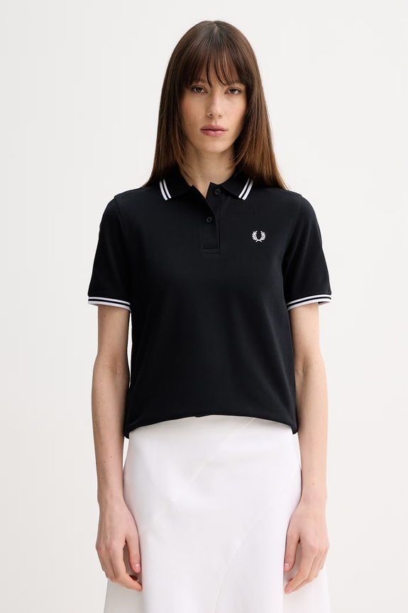 Fred Perry polo da donna in cotone semplice nero G3600