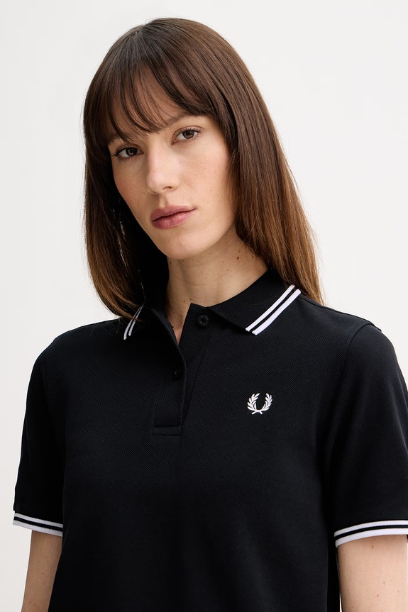 Fred Perry polo da donna in cotone nero G3600