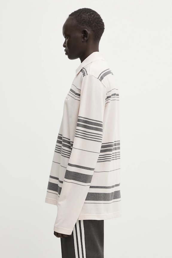 Bavlněné tričko s dlouhým rukávem adidas Originals x Wales Bonner Polo KB2298 růžová AW25