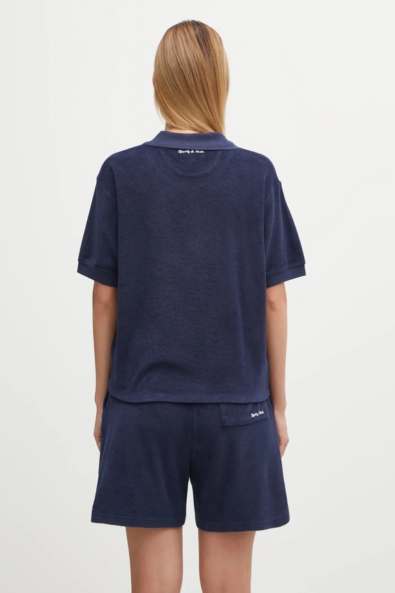 Одяг Бавовняне поло Sporty & Rich Eden Script Terry TO00160673BL106 темно-синій