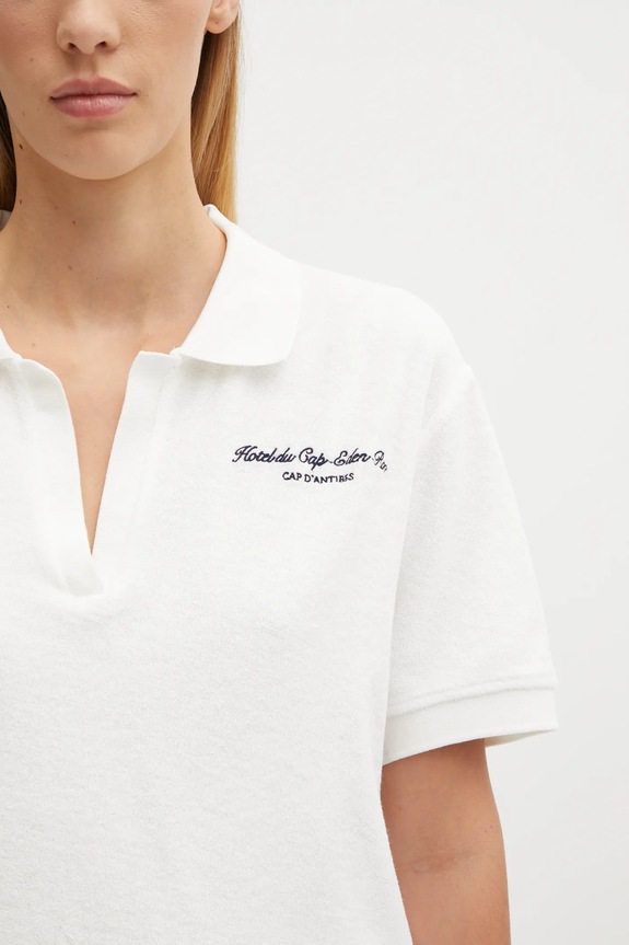 Sporty & Rich cotton polo shirt Eden Script Terry white TO00160673WH01
