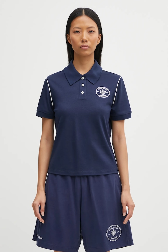 Sporty & Rich polo Eden Crest Embroidered Pique regular granatowy TO05760666BL107