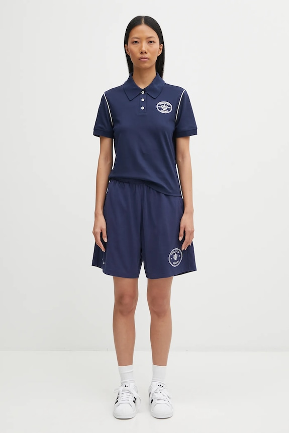 Sporty & Rich polo Eden Crest Embroidered Pique TO05760666BL107 granatowy