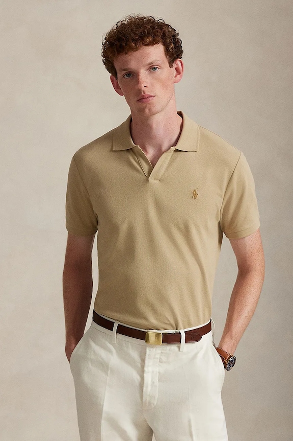 Polo Ralph Lauren polo in cotone slim beige 710968951